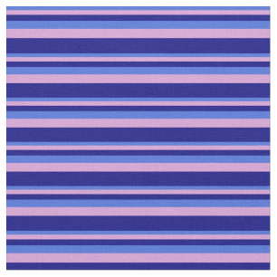 Tissu Lignes Royal Bleues, Plums et Bleues
