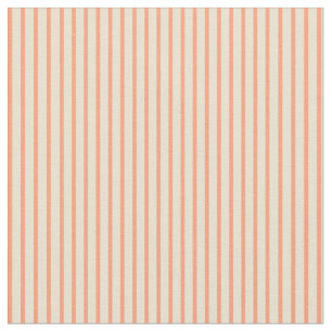 Tissu Lignes Saumon clair et beige