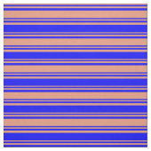 Tissu Lignes Saumon foncées et de couleur bleue (Échantillon)