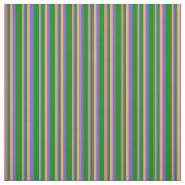 Tissu Lignes Saumons, Bleu Ardoise et Vert (Échantillon)