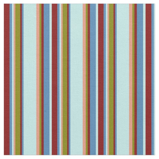 Tissu Lignes Saumons turquoise, bleue, marron, verte et  (Fermer)