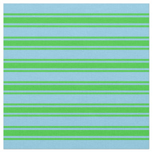 Tissu Lignes Sky Blue et Lime Green