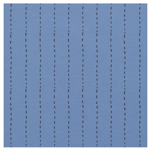 Tissu Lignes Tiretées sur Fond Bleu (Fermer)
