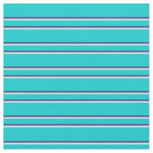 Tissu Lignes Turquoise foncé, Bleu Ardoise foncée et Tur