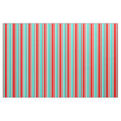 Tissu Lignes turquoise, rouge et beige (Fat Quarter)