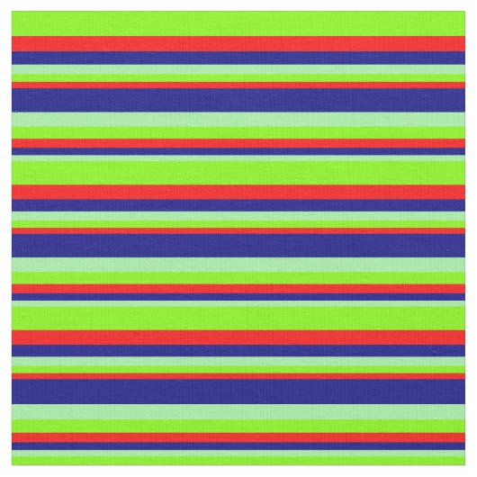 Tissu Lignes Vert, Bleu, Rouge et Chartreuse (Fermer)