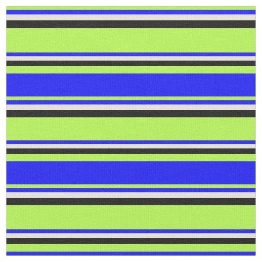 Tissu Lignes Vert clair, Bleu, Beige & Noir (Fermer)