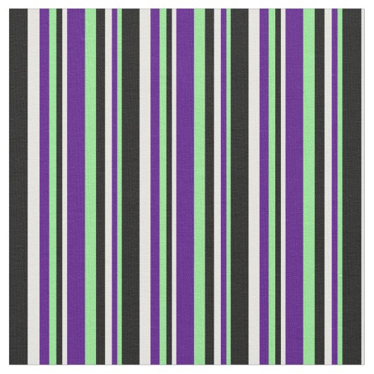 Tissu Lignes vert clair, Indigo, Blanc et Noir (Fermer)