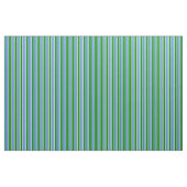Tissu Lignes vert, Cornflower Bleu et Cyan clair (Yard)