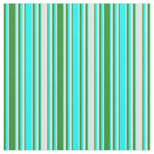 Tissu Lignes vert forêt, Aqua et vert clair Cyan (Fermer)