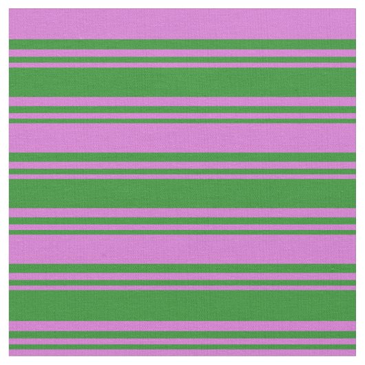 Tissu Lignes vert forêt et couleur orchidée (Fermer)