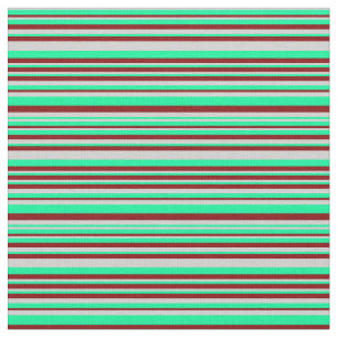 Tissu Lignes vert, gris clair et marron
