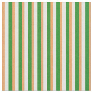 Tissu Lignes vertes Brown, Crème à la menthe et Forêt