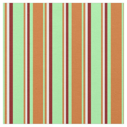 Tissu Lignes vertes, chocolat, blanches et maroons (Fermer)