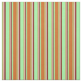 Tissu Lignes vertes, chocolat, blanches et maroons (Échantillon)