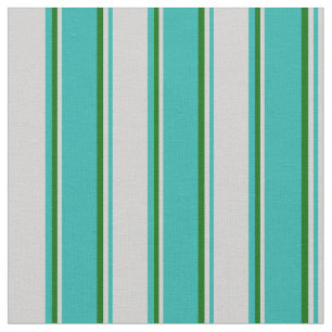 Tissu Lignes vertes de la mer claire, gris clair et vert