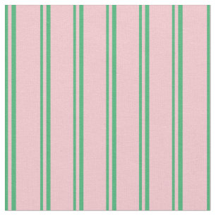 Tissu Lignes vertes et roses de mer
