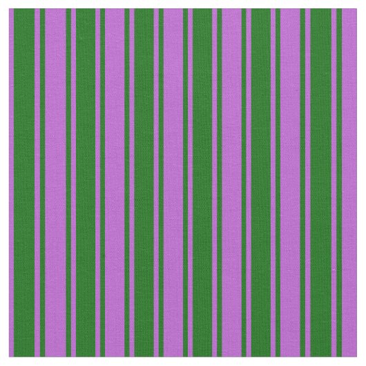 Tissu Lignes vertes foncées et orchidées (Fermer)