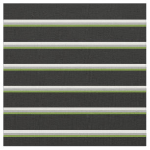 Tissu Lignes vertes, gris foncé, blanches et noires