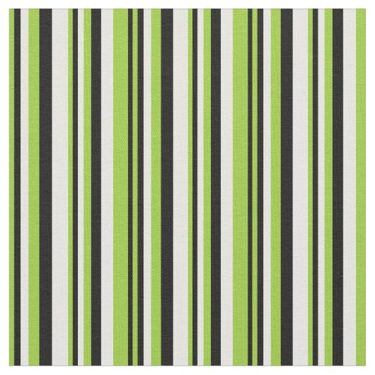 Tissu Lignes vertes, noires et blanches (Fermer)