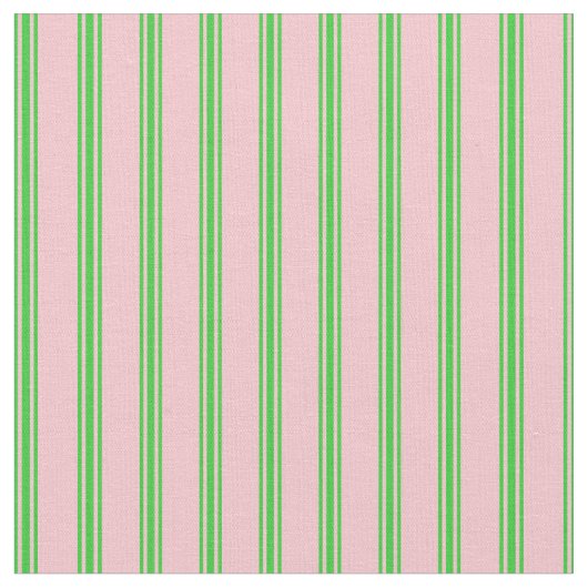 Tissu Lignes vertes rose et citron vert (Fermer)