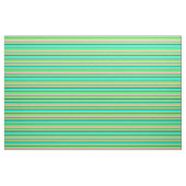 Tissu Lignes vertes, rose pâle, vert forestier et aqua (Fat Quarter)