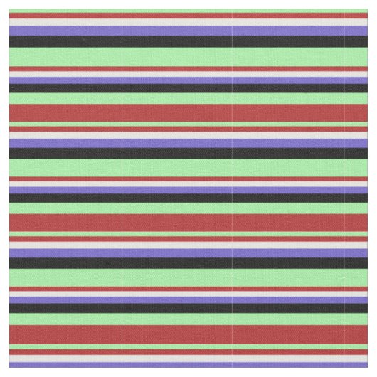 Tissu Lignes vertes, rouges, blanches, bleues d'ardoise (Fermer)