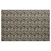 Tissu Lignes Wavy Or Noir Rétro Design moderne (Fat Quarter)
