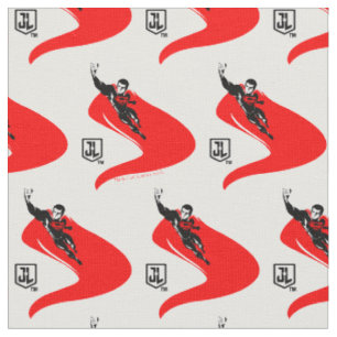 Tissu Ligue de Justice Superman Flying Noir Pop Art