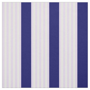 Tissu Lilac et rayures blanches motif avec bleu marine