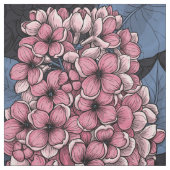 Tissu Lilac rose sur bleu foncé (Échantillon)