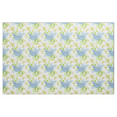 Tissu Lilacs Bleus Colonne Jaune Fleurs d'Aquarelle (Fat Quarter)