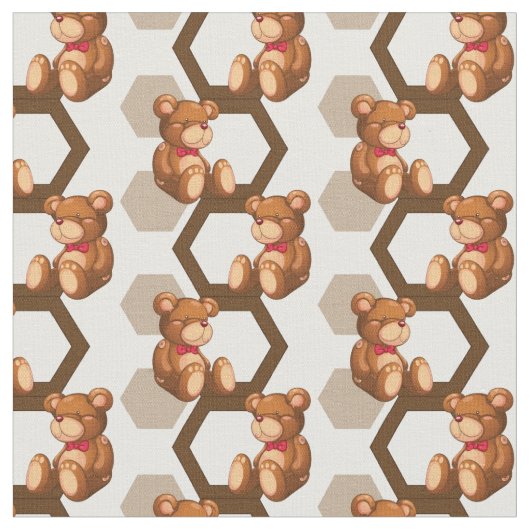 Tissu l'illustration d'une rangée de nounours concernent (Fermer)