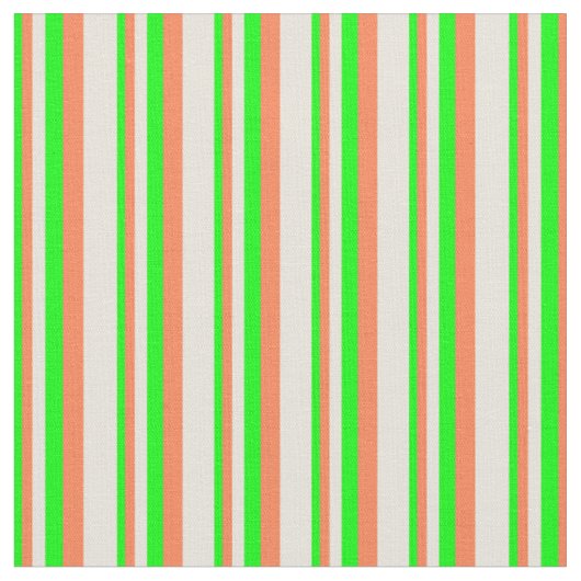 Tissu Lime, corail et Motif beige (Fermer)