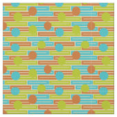 Tissu Lime Green, Cinnamon Brown, Rectangles Turquoise (Fermer)