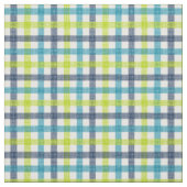 Tissu Lime Green, Navy et bleu turquoise Plaid (Échantillon)