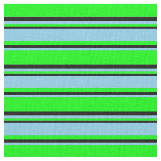 Tissu Lime, Sky Blue & Black Motif (Fermer)
