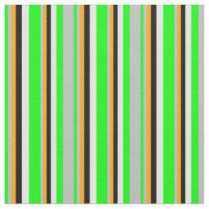 Tissu Lime vive, Gris, Orange, Noir & Blanc