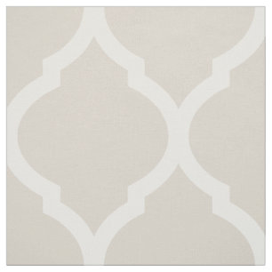 Tissu Lin Beige Marocain Quatrefoil Grande Échelle