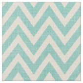 Tissu Lin rustique Beige et Aqua Chevron (Fermer)