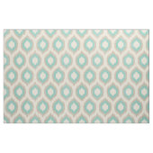 Tissu Lin rustique Beige et Aqua Ikat Imprimer (Fat Quarter)