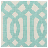 Tissu Lin rustique Beige et Aqua Trellis (Fermer)