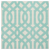 Tissu Lin rustique Beige et Aqua Trellis (Échantillon)