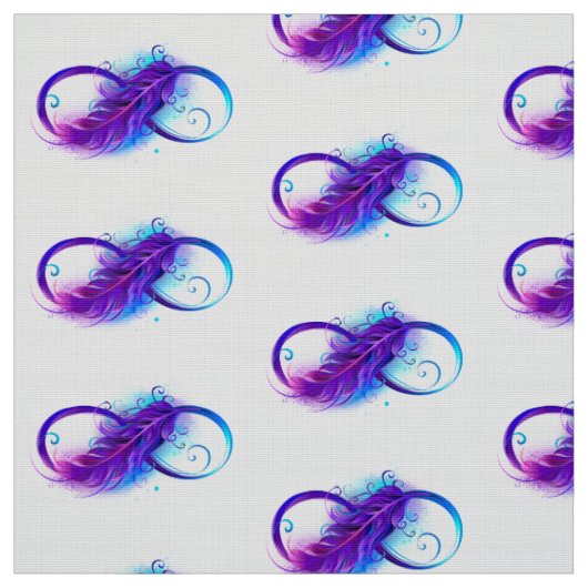 Tissu L'infini avec plume violette (Échantillon)