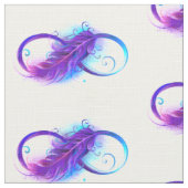 Tissu L'infini avec plume violette (Détail)