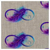 Tissu L'infini avec plume violette (Fermer)