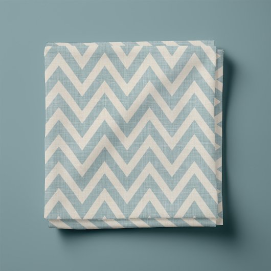 Tissu Linge rustique Beige et bleu Chevron