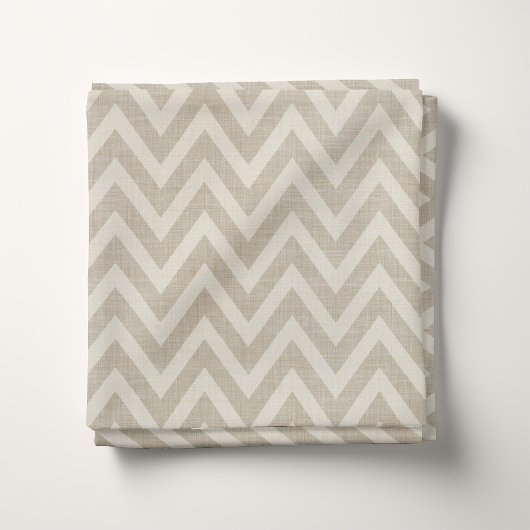 Tissu Linge rustique Beige et Taupe Chevron