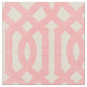 Tissu Linge rustique Trellis beige et rose (Fermer)