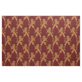 Tissu Lion médiéval Red Fleur de Lis d'or (Fat Quarter)